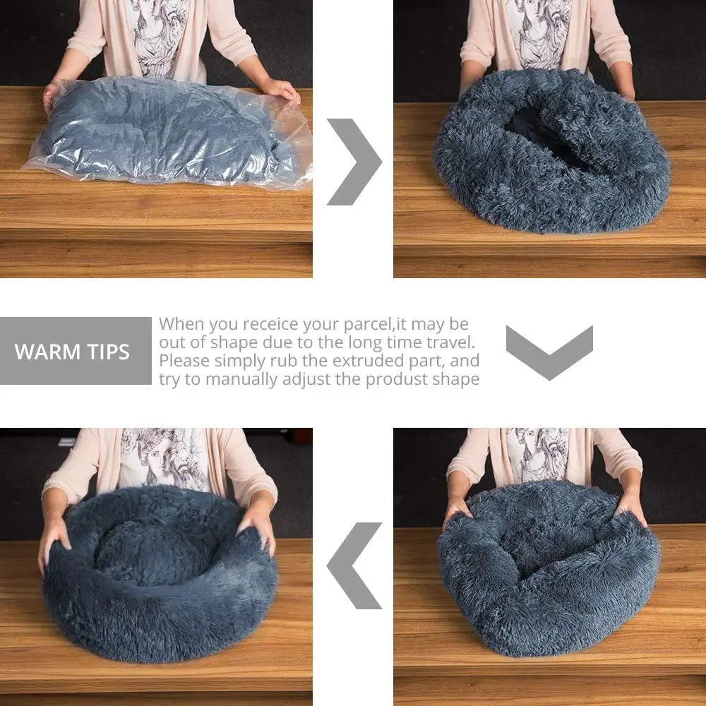 ZenCalm Den™ — Calming Donut Bed