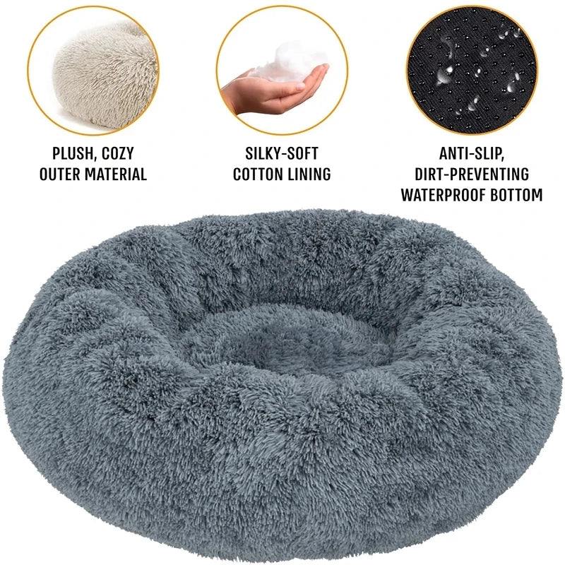 ZenCalm Den™ — Calming Donut Bed