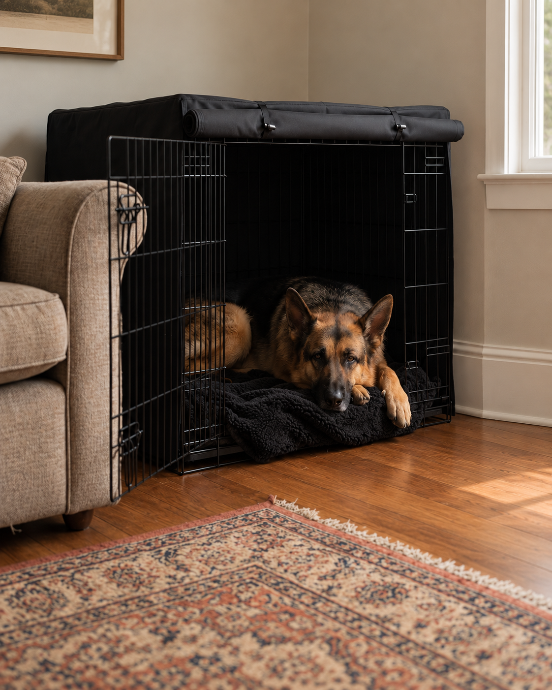 ZenCalm Den Cover™ — Blackout Crate Cover