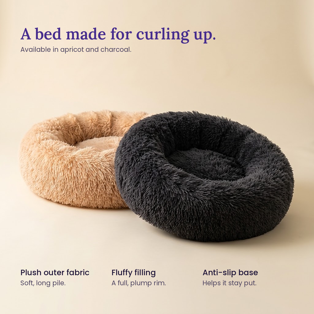 ZenCalm Den™ — Calming Donut Bed